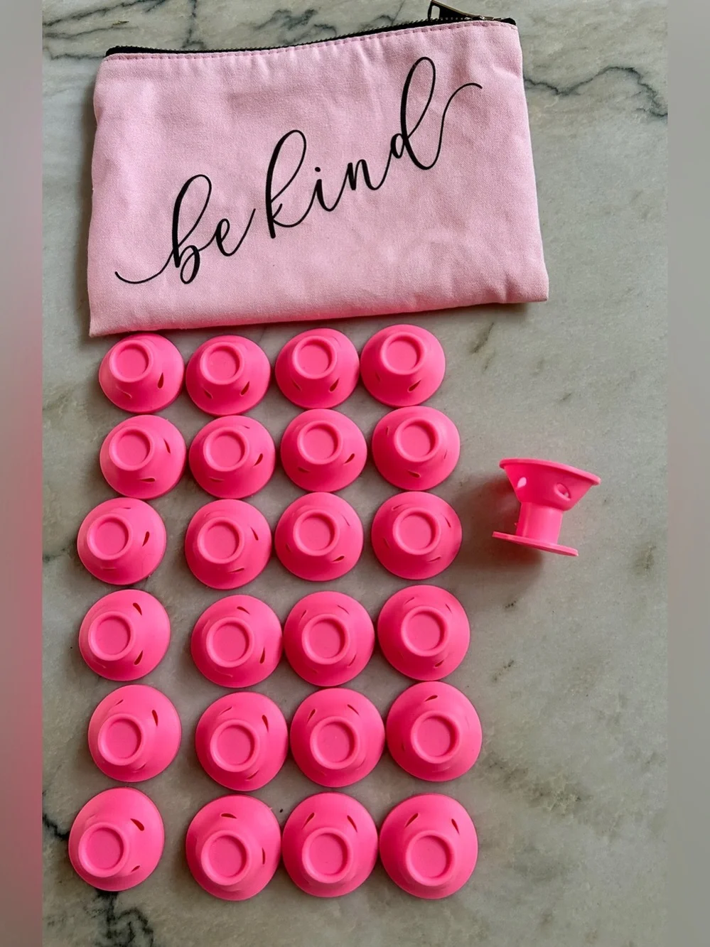 Be Kind Pink Silicone Cord Protectors with Storage Pouch